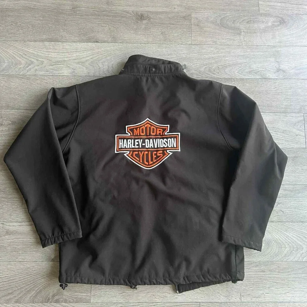 Medium Harley-Davidson Men’s Black Softshell Jacket • Needs Zipper Repair - Picture 3 of 5